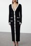 Black Maxi Knitwear Color Block Dress Twoaw24El00017 - 3