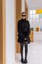 Women's Turtleneck Knitwear Skirt Set Black - 3