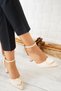 Vossa Color Buckle Karnıyarık Women's Shoes Beige Skin - 2