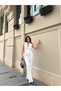 Women's Asymmetrical Cut Vest Palazzo Pants Suit - 5