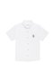 Boy's Shirt Short Sleeve Linen Look 100% Cotton Navy White Light Blue Stone Color 3-13 Years - 3