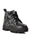 Black Gray Camouflage Children's Boots with Fur Inside and Zipper - 3
