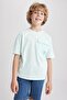 Boy's Oversize Fit Crew Neck Pocket Printed Short Sleeve T-Shirt A0779a823sm - 5
