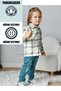 Shirt White Green And Gray Striped Wooden Button Holiday Children's And Baby's Clothing Custom Daily Girls Boys