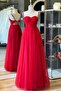 Red Draped and Pearl Detailed Tulle Evening Dress & Wedding Dress - 3