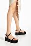861-1027 Black Wedge Heel Women's Sandals