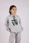 Butterfly Print Detailed Kangaroo Pocket Hooded Girl's Tracksuit Set - 2