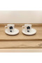 Coffee Cup Set with Atatürk Portrait, 2-Piece Turkish Coffee Cup Set, 4 Pieces with Atatürk Image - 5