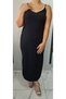 Women's v-neck strappy slit detail plus size midi dress 24136