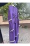 Purple Bow Detail Girl's Guipure Lace Medina Silk Modest Dress - 7