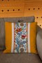 Nature Themed Floral Patterned 4-Piece Digital Printed Throw Pillow Cover in Blue Green Red Yellow Colors - 5