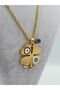 Gold Evil Eye Beaded Enamel Clover Twist Steel Necklace - 7