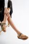 Women's Khaki Flip Flops Buckle Slippers - 3