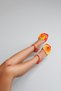 Bloom Flower Detailed Orange Satin 7 cm Women's Classic Heeled Shoes - 5