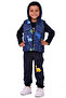 Boy's Dinosaur Printed Inflatable Vest and Combed Cotton 3-Piece Set - Hooded - 4