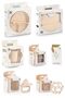 Beige Color Set of 8 Silicone Bibs, Cups, Vacuum Plates, Spoons, Teethers and Tower Toys - 8