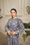Square Patterned Chiffon Dress with Sleeve Cuffs - 2
