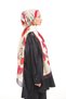 White Fuchsia Shawl Floral Pattern Pavia Series with Scarf Hanger and Gift Set 90x200 Cm - 3