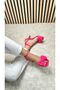 Fuchsia Daily Evening Dress - Thin Heel, Blunt Toe and Ankle Tied Serrated Sole 7065 - 5