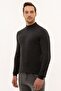 Men's Anthracite Melange Slim Fit Half Turtleneck Basic Knitwear Sweater 50227091-Vr081 - 3