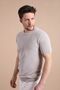 A.beige/nescafe Eyelet Patterned Crew Neck 100% Cotton Men's Knitwear T-shirt - 6
