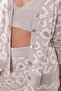 Women's Ecru Leopard Printed Cashmere Knit Cardigan - 4
