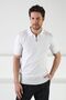 White Zippered Polo Collar 100% Cotton Men's Knitwear T-shirt - 3
