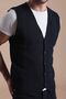 Men's Navy Blue Buttoned Cotton Knitwear Vest - 4