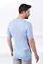 Blue Crew Neck 100% Cotton Men's Knitwear T-shirt - 6