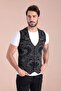 Men's Black Double Color Wool Knitwear Vest