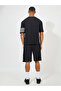 Oversized Stretch Pique Knit T-Shirt & Striped Shorts Set - 4