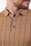 Camel Polo Neck Corded 100% Cotton Men's Knitwear T-Shirt - 2