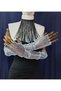 Diamond fingerless bridal gloves baby blue - 4