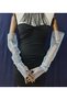 Diamond fingerless bridal gloves baby blue - 3