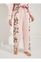 Satin Floral Print Piped Trim Detail Shirt & Pyjama Set - 6