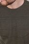 Khaki Crew Neck 100% Cotton Men's Knitwear T-shirt - 3