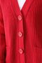 Women's Red Adda Wool Oversize Knitwear Cardigan - 2