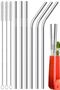 9 Piece Metal Straw Set Stainless Steel Straw And Stick Straw Cleaning Brush