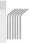 9 Piece Metal Straw Set Stainless Steel Straw And Stick Straw Cleaning Brush - 5