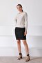 Women's Beige Round Neck Knitwear Sweater - 5