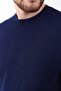 Cobalt Blue/Black Eyelet Patterned Bicycle Collar 100% Cotton Men's Knitwear T-shirt - 2