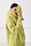 Women's Light Green Fleet Merino Wool Scarf Beanie Set - 2