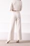 Ecru Wide Leg Cashmere Knitwear Trousers - 4
