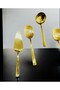 5 Pieces Stainless Steel Gold Colander, Ladle, Shovel, Fork, Spoon Serving Set - Dowry Box - 5