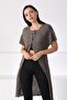 Women's Mink Round Neck Long Knitwear Cardigan - 3