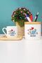 Science Teacher Gift Turkish Coffee Cup with Wooden Base and Pen Holder