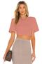 Women's Powder Side Gathered Silk Jersey Crop Top