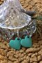 Water Green Color Antiallergic Heart Earrings - 3