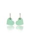 Water Green Color Antiallergic Heart Earrings - 4