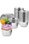 25 Pieces Silver Gray Paper Muffin Cake And Soufflé Capsule Metallic Color Cupcake Baking Mold Paper